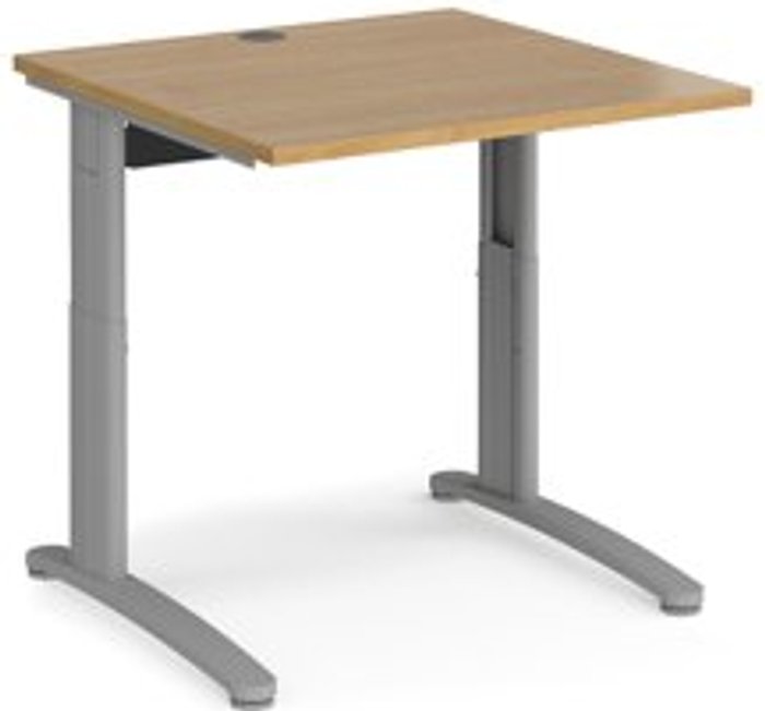 Office Monster | TR10 Office Desk | Wheelchair Friendly Rectangular Desk 800mm | Oak Tops With Silver Frames | TR10 TR10 Office Desk | Wheelchair Friendly Rectangular Desk 800mm | Oak Tops With Silver Frames | TR10