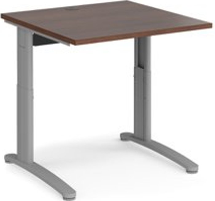Office Monster | TR10 Office Desk | Wheelchair Friendly Rectangular Desk 800mm | Walnut Tops With Silver Frames | TR10 TR10 Office Desk | Wheelchair Friendly Rectangular Desk 800mm | Walnut Tops With Silver Frames | TR10
