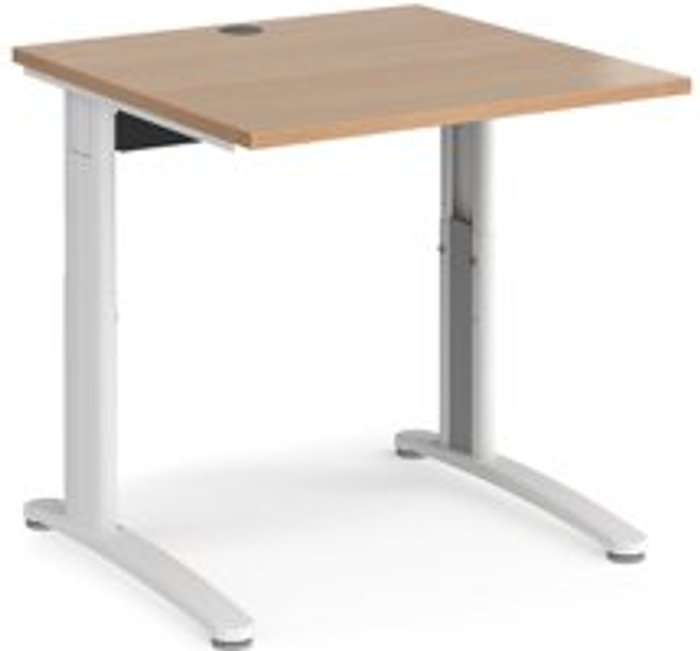 Office Monster | TR10 Office Desk | Wheelchair Friendly Rectangular Desk 800mm | Beech Tops With White Frames | TR10 TR10 Office Desk | Wheelchair Friendly Rectangular Desk 800mm | Beech Tops With White Frames | TR10