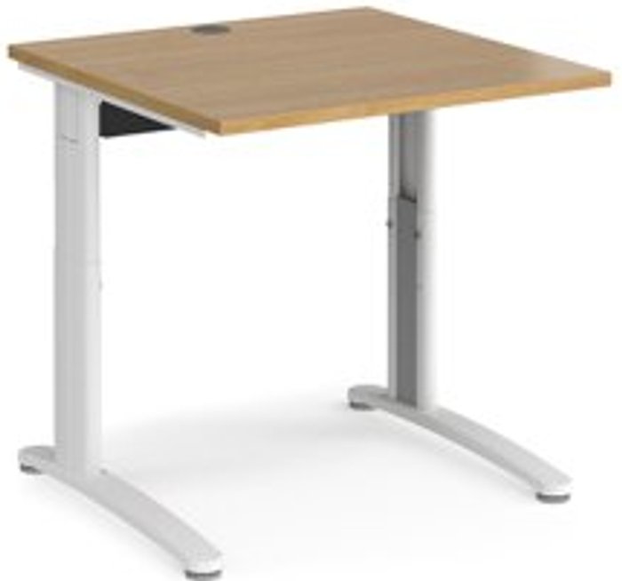 Office Monster | TR10 Office Desk | Wheelchair Friendly Rectangular Desk 800mm | Oak Tops With White Frames | TR10 TR10 Office Desk | Wheelchair Friendly Rectangular Desk 800mm | Oak Tops With White Frames | TR10