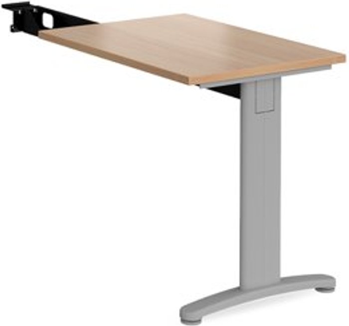 Office Monster | TR10 Office Desk | Rectangular Desk 800mm With Return | Beech Tops With Silver Frames | TR10 TR10 Office Desk | Rectangular Desk 800mm With Return | Beech Tops With Silver Frames | TR10