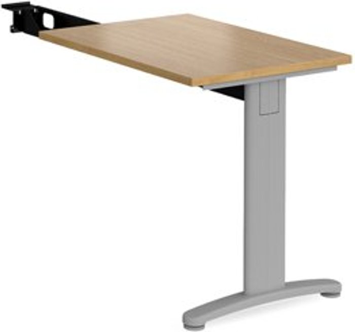 Office Monster | TR10 Office Desk | Rectangular Desk 800mm With Return | Oak Tops With Silver Frames | TR10 TR10 Office Desk | Rectangular Desk 800mm With Return | Oak Tops With Silver Frames | TR10