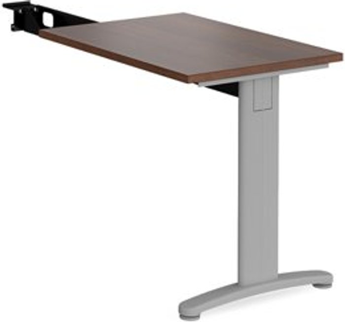 Office Monster | TR10 Office Desk | Rectangular Desk 800mm With Return | Walnut Tops With Silver Frames | TR10 TR10 Office Desk | Rectangular Desk 800mm With Return | Walnut Tops With Silver Frames | TR10