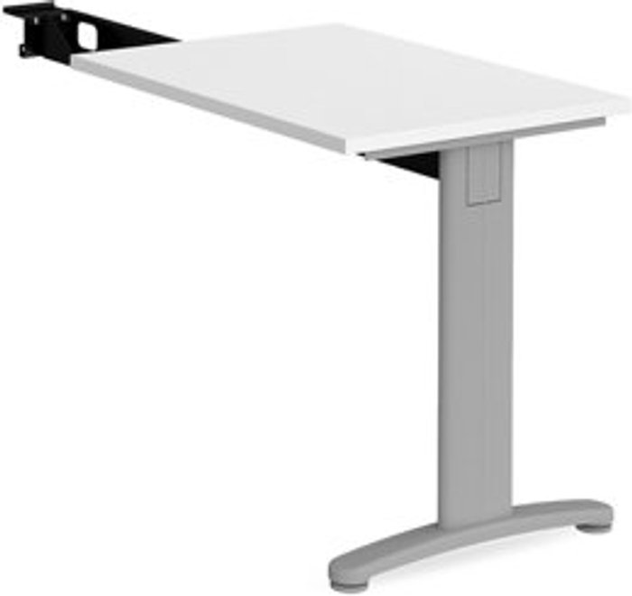 Office Monster | TR10 Office Desk | Rectangular Desk 800mm With Return | White Tops With Silver Frames | TR10 TR10 Office Desk | Rectangular Desk 800mm With Return | White Tops With Silver Frames | TR10