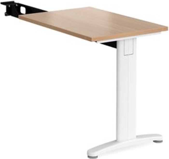 Office Monster | TR10 Office Desk | Rectangular Desk 800mm With Return | Beech Tops With White Frames | TR10 TR10 Office Desk | Rectangular Desk 800mm With Return | Beech Tops With White Frames | TR10