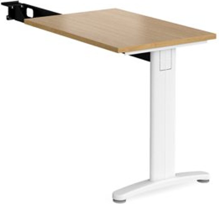 Office Monster | TR10 Office Desk | Rectangular Desk 800mm With Return | Oak Tops With White Frames | TR10 TR10 Office Desk | Rectangular Desk 800mm With Return | Oak Tops With White Frames | TR10