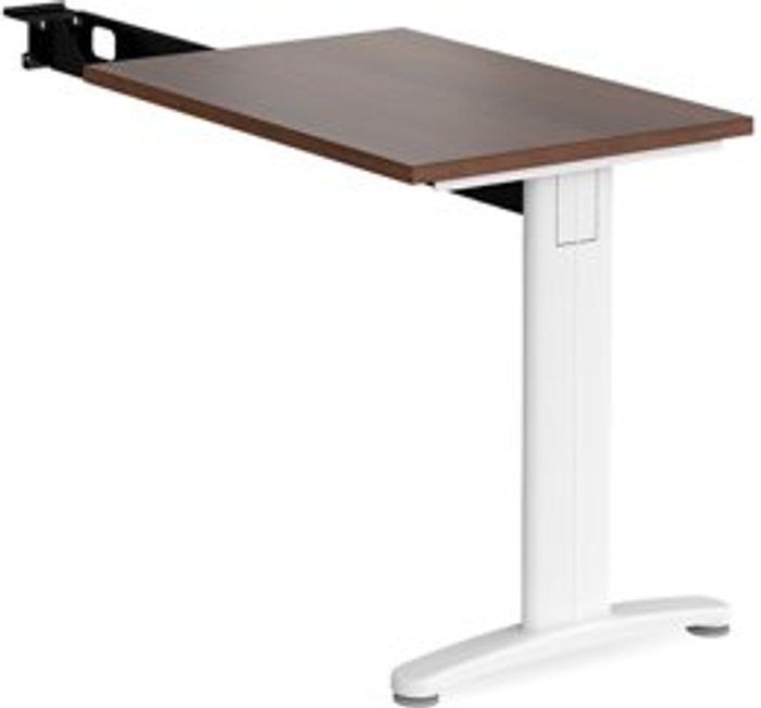 Office Monster | TR10 Office Desk | Rectangular Desk 800mm With Return | Walnut Tops With White Frames | TR10 TR10 Office Desk | Rectangular Desk 800mm With Return | Walnut Tops With White Frames | TR10