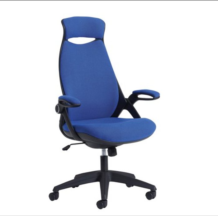Office Monster | Tuscan Tuscan high back fabric managers chair with head support - blue Tuscan Tuscan high back fabric managers chair with head support - blue