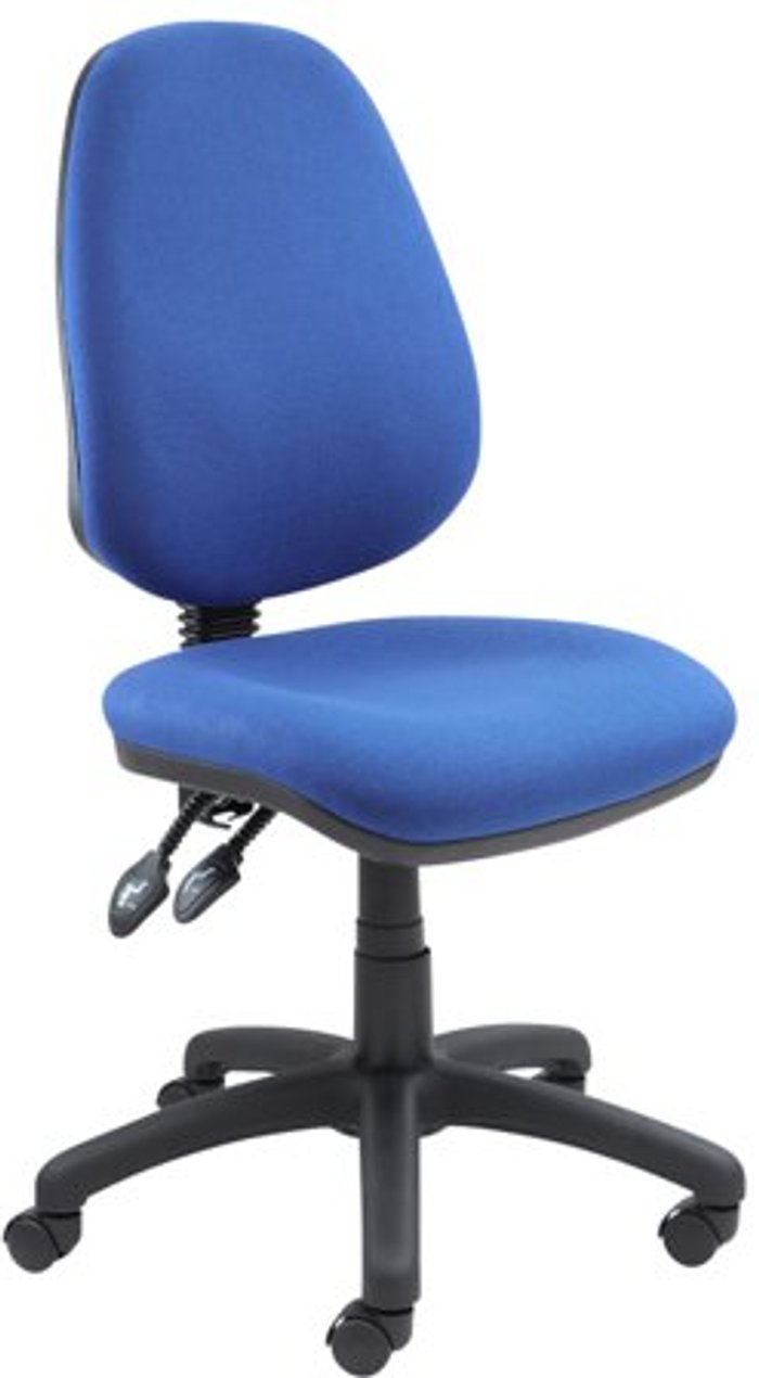 Office Monster | Vantage Vantage 100 2 lever PCB operators chair with no arms - blue Vantage Vantage 100 2 lever PCB operators chair with no arms - blue