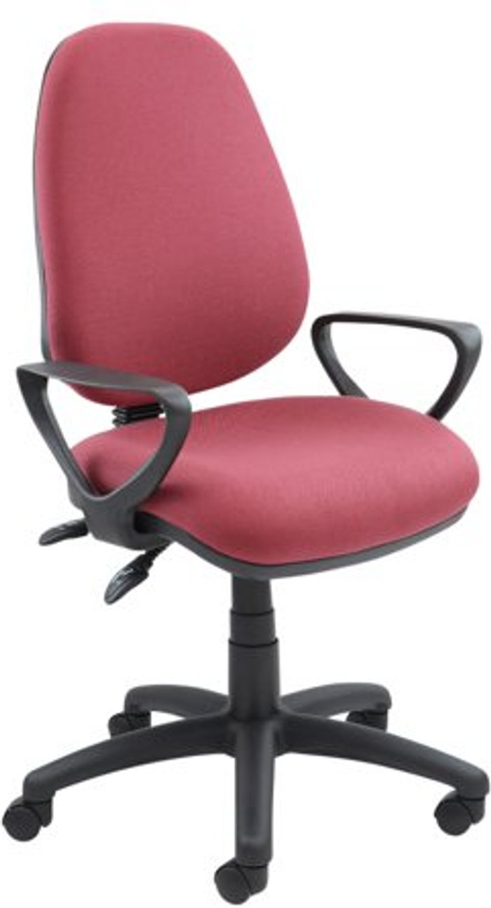 Office Monster | Vantage Vantage 100 2 lever PCB operators chair with fixed arms - burgundy Vantage Vantage 100 2 lever PCB operators chair with fixed arms - burgundy