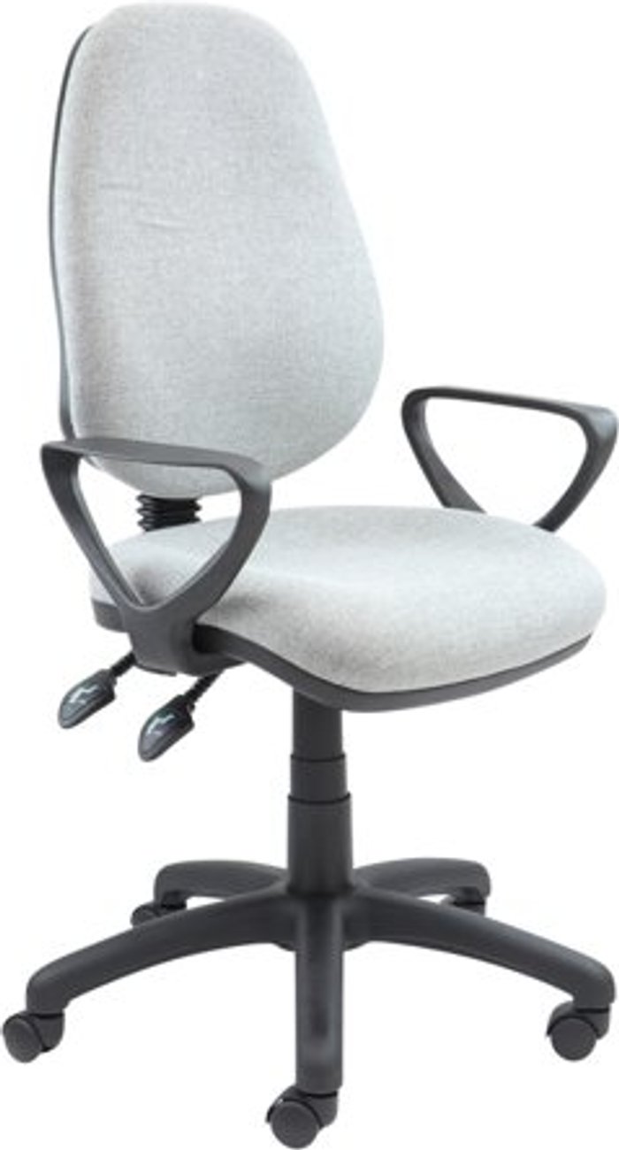 Office Monster | Vantage Vantage 100 2 lever PCB operators chair with fixed arms - grey Vantage Vantage 100 2 lever PCB operators chair with fixed arms - grey