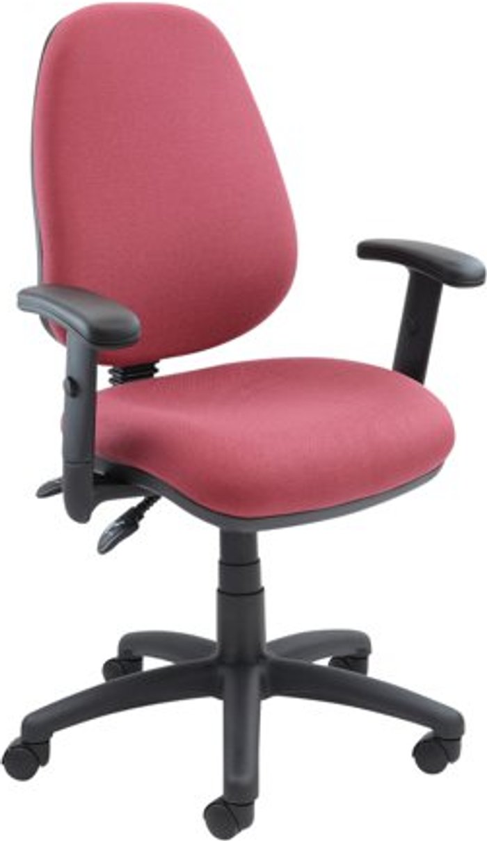 Office Monster | Vantage Vantage 100 2 lever PCB operators chair with adjustable arms - burgundy Vantage Vantage 100 2 lever PCB operators chair with adjustable arms - burgundy