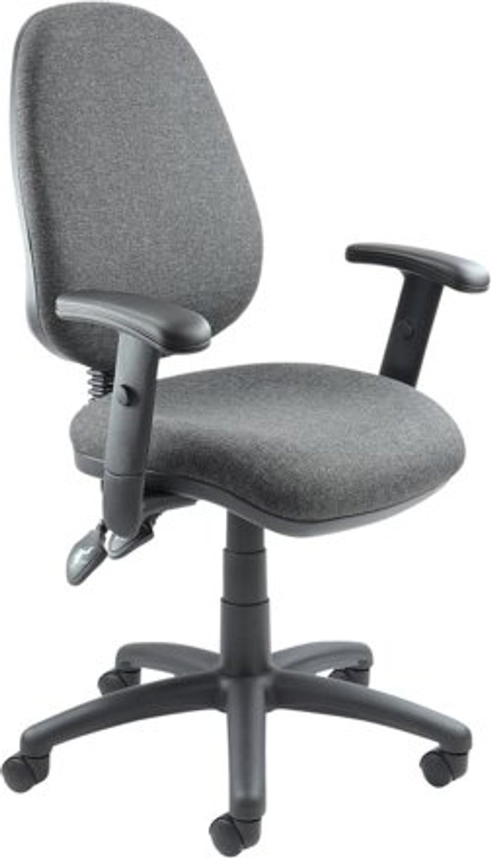 Office Monster | Vantage Vantage 100 2 lever PCB operators chair with adjustable arms - charcoal Vantage Vantage 100 2 lever PCB operators chair with adjustable arms - charcoal