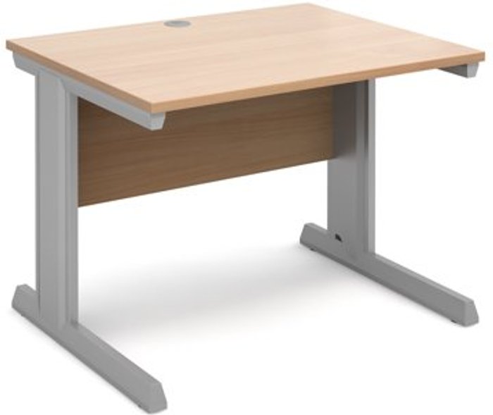 Office Monster | Vivo Office Desk | Rectangular Desk 1000mm | Beech Tops With Silver Frames | 800mm Depth | Vivo Vivo Office Desk | Rectangular Desk 1000mm | Beech Tops With Silver Frames | 800mm Depth | Vivo