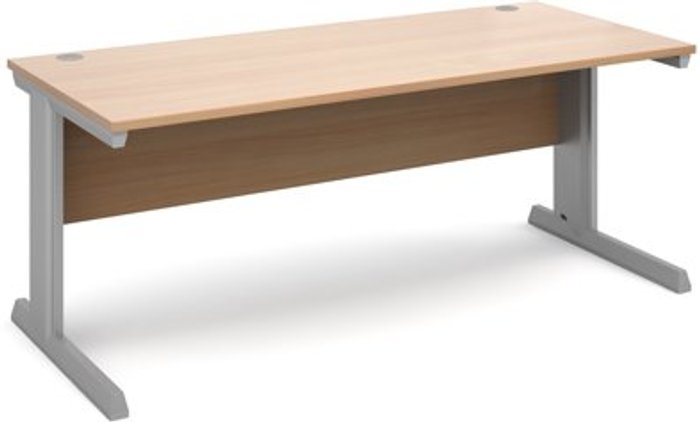 Office Monster | Vivo Office Desk | Rectangular Desk 1800mm | Beech Tops With Silver Frames | 800mm Depth | Vivo Vivo Office Desk | Rectangular Desk 1800mm | Beech Tops With Silver Frames | 800mm Depth | Vivo