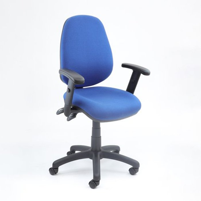 Office Monster | Vantage Vantage 200 3 lever asynchro operators chair with adjustable arms - blue Vantage Vantage 200 3 lever asynchro operators chair with adjustable arms - blue