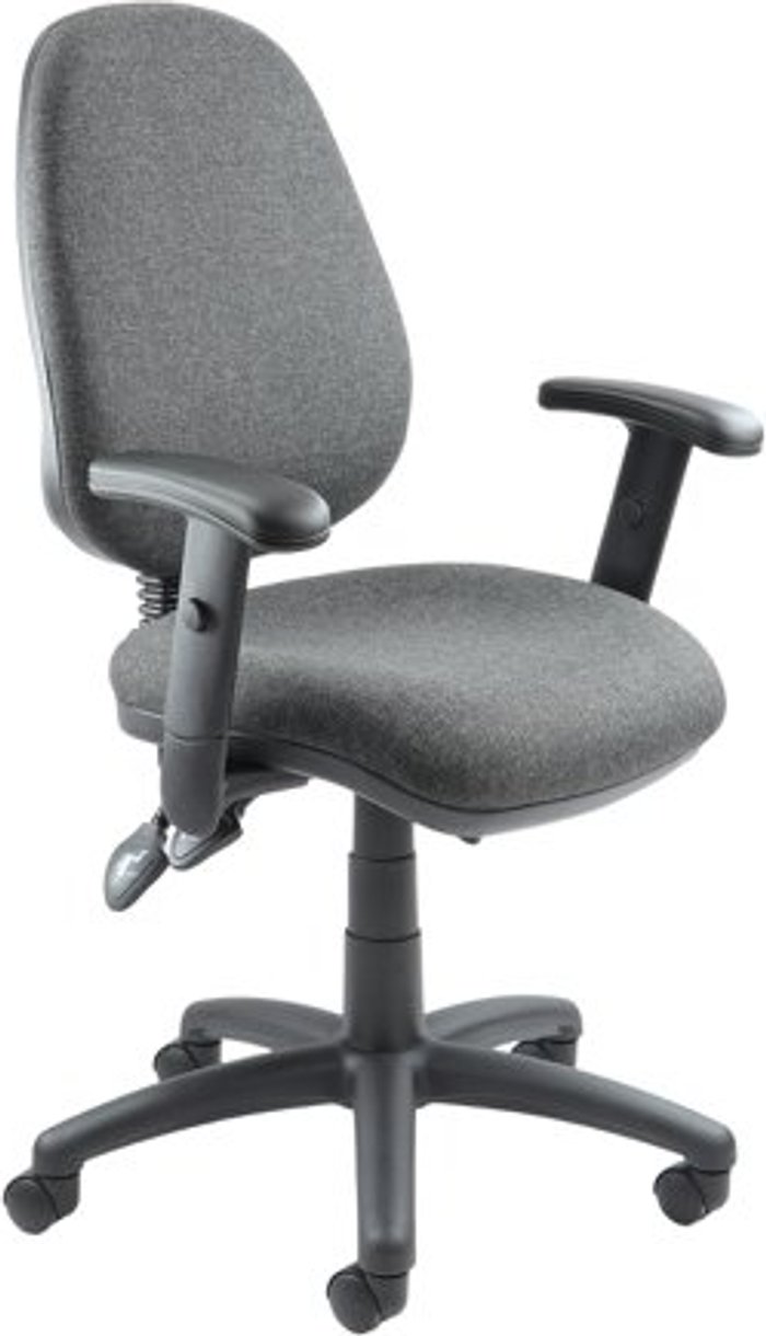 Office Monster | Vantage Vantage 200 3 lever asynchro operators chair with adjustable arms - charcoal Vantage Vantage 200 3 lever asynchro operators chair with adjustable arms - charcoal