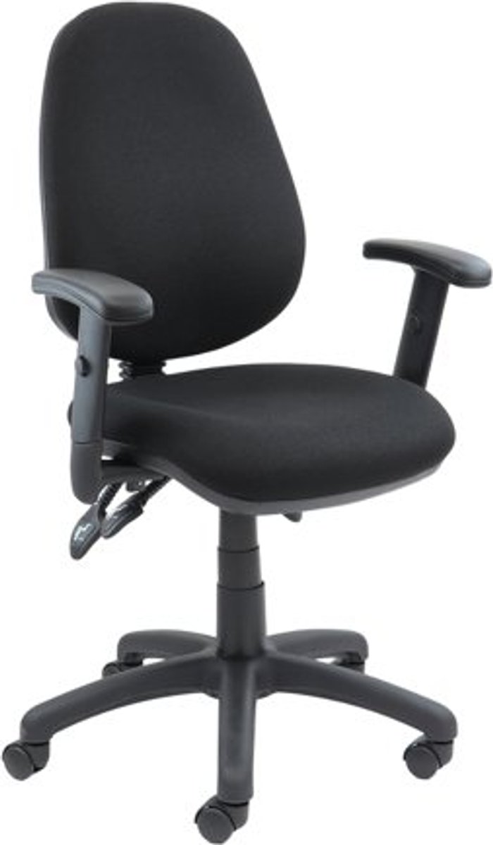 Office Monster | Vantage Vantage 200 3 lever asynchro operators chair with adjustable arms - black Vantage Vantage 200 3 lever asynchro operators chair with adjustable arms - black