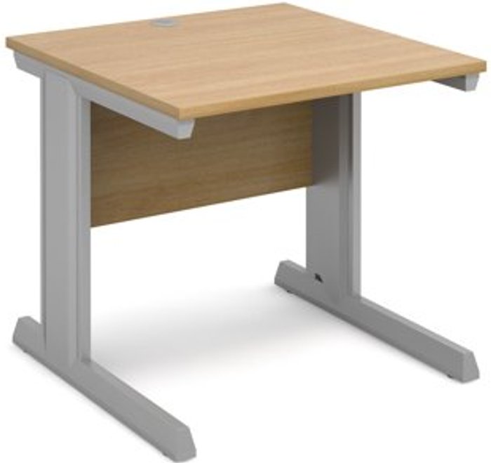 Office Monster | Vivo Office Desk | Rectangular Desk 800mm | Oak Tops With Silver Frames | 800mm Depth | Vivo Vivo Office Desk | Rectangular Desk 800mm | Oak Tops With Silver Frames | 800mm Depth | Vivo