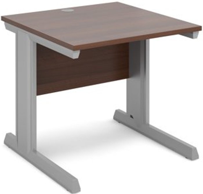 Office Monster | Vivo Office Desk | Rectangular Desk 800mm | Walnut Tops With Silver Frames | 800mm Depth | Vivo Vivo Office Desk | Rectangular Desk 800mm | Walnut Tops With Silver Frames | 800mm Depth | Vivo