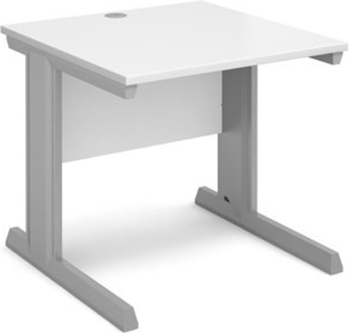 Office Monster | Vivo Office Desk | Rectangular Desk 800mm | White Tops With Silver Frames | 800mm Depth | Vivo Vivo Office Desk | Rectangular Desk 800mm | White Tops With Silver Frames | 800mm Depth | Vivo