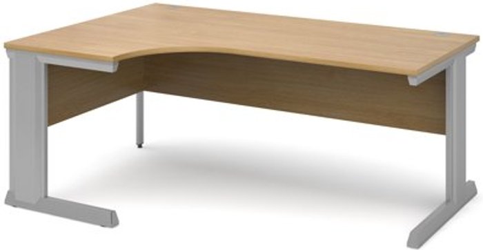 Office Monster | Vivo Office Desk | Left Hand Corner Desk 1800mm | Oak Top With Silver Frame | 800mm Depth | Vivo Vivo Office Desk | Left Hand Corner Desk 1800mm | Oak Top With Silver Frame | 800mm Depth | Vivo