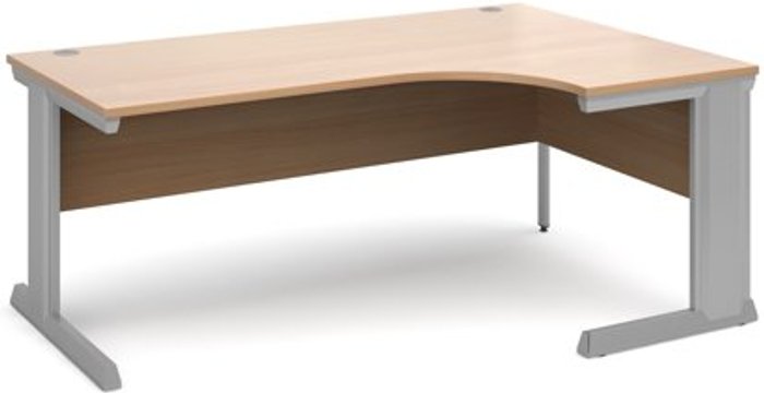 Office Monster | Vivo Office Desk | Right Hand Corner Desk 1800mm | Beech Top With Silver Frame | 800mm Depth | Vivo Vivo Office Desk | Right Hand Corner Desk 1800mm | Beech Top With Silver Frame | 800mm Depth | Vivo