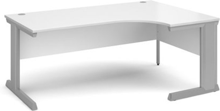 Office Monster | Vivo Office Desk | Right Hand Corner Desk 1800mm | White Top With Silver Frame | 800mm Depth | Vivo Vivo Office Desk | Right Hand Corner Desk 1800mm | White Top With Silver Frame | 800mm Depth | Vivo