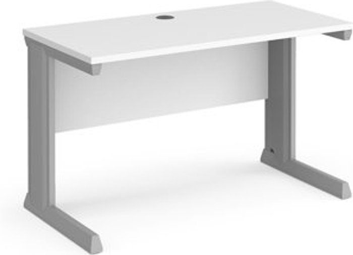 Office Monster | Vivo Office Desk | Rectangular Desk 1200mm | White Tops With Silver Frames | 600mm Depth | Vivo Vivo Office Desk | Rectangular Desk 1200mm | White Tops With Silver Frames | 600mm Depth | Vivo