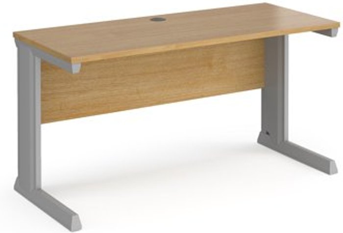 Office Monster | Vivo Office Desk | Rectangular Desk 1400mm | Oak Tops With Silver Frames | 600mm Depth | Vivo Vivo Office Desk | Rectangular Desk 1400mm | Oak Tops With Silver Frames | 600mm Depth | Vivo