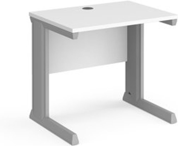 Office Monster | Vivo Vivo straight desk 800mm x 600mm - silver frame, white top Vivo Vivo straight desk 800mm x 600mm - silver frame, white top