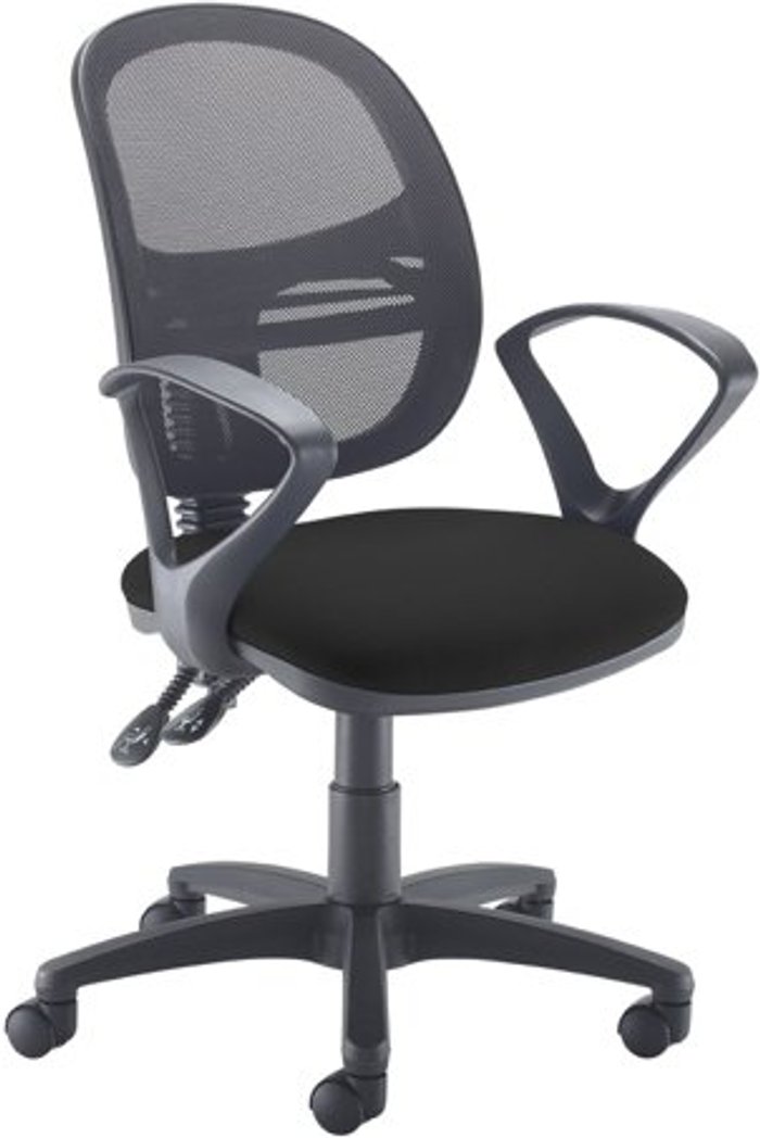 Office Monster | Jota Jota Mesh medium back operators chair with fixed arms - black Jota Jota Mesh medium back operators chair with fixed arms - black