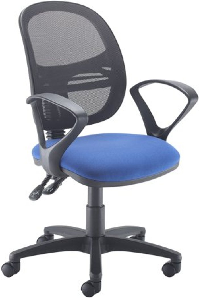 Office Monster | Jota Jota Mesh medium back operators chair with fixed arms - blue Jota Jota Mesh medium back operators chair with fixed arms - blue