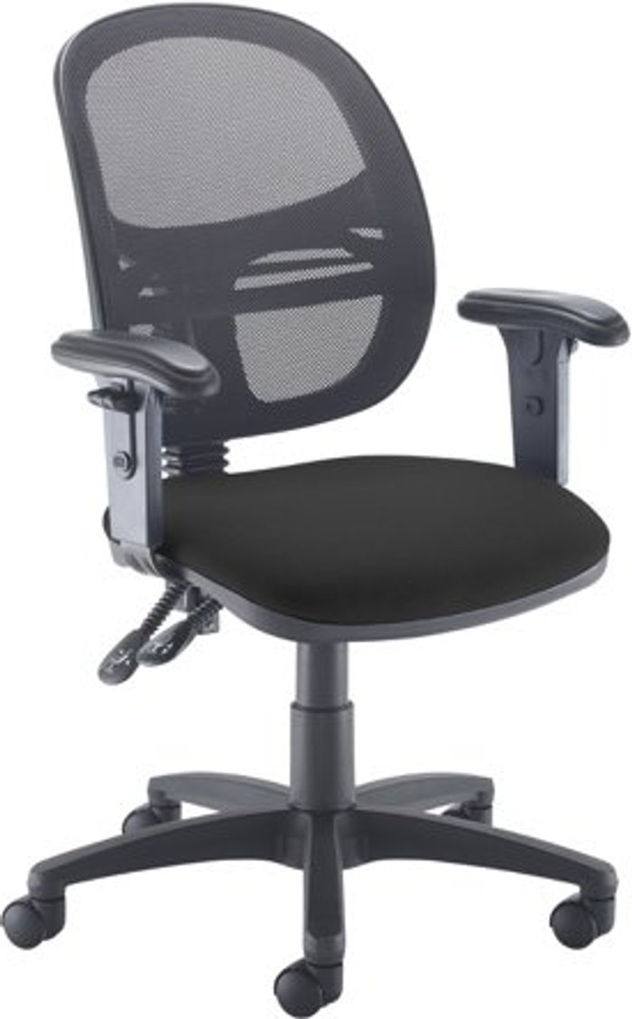 Office Monster | Jota Jota Mesh medium back operators chair with adjustable arms - black Jota Jota Mesh medium back operators chair with adjustable arms - black