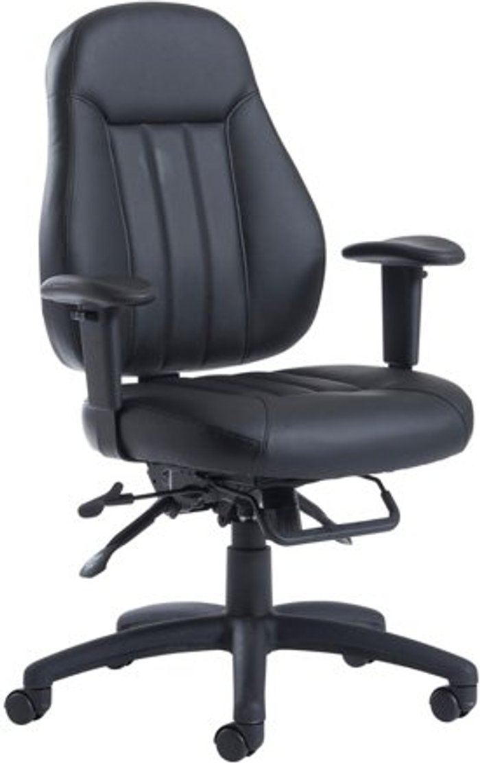 Office Monster | Zeus Zeus medium back 24hr task chair - black faux leather Zeus Zeus medium back 24hr task chair - black faux leather