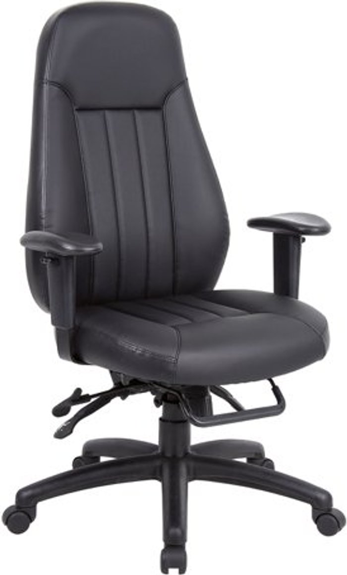 Office Monster | Zeus Zeus high back 24hr task chair - black faux leather Zeus Zeus high back 24hr task chair - black faux leather