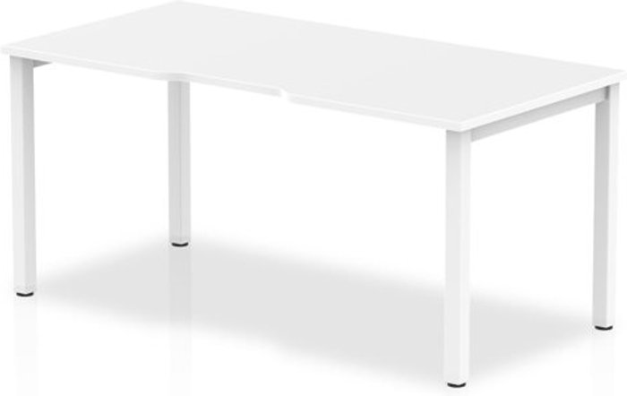 Office Monster | Evolve Single White Frame Bench Desk 1200 White Evolve Single White Frame Bench Desk 1200 White