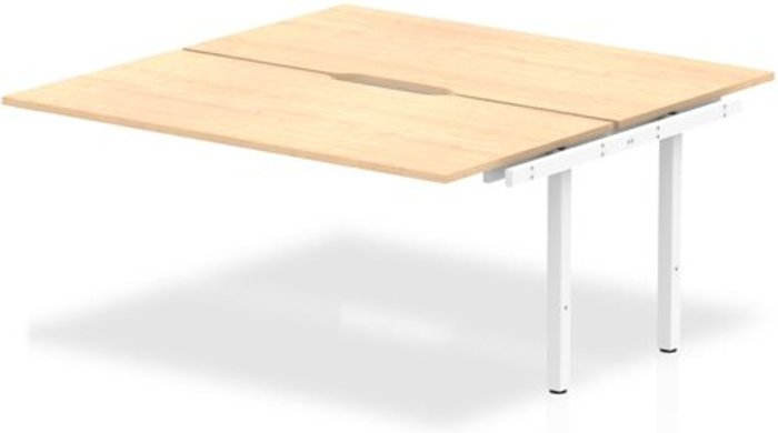 Office Monster | Evolve B2B Ext Kit White Frame Bench Desk 1600 Maple Evolve B2B Ext Kit White Frame Bench Desk 1600 Maple
