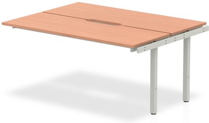 Office Monster | Evolve B2B Ext Kit White Frame Bench Desk 1200 Beech Evolve B2B Ext Kit White Frame Bench Desk 1200 Beech
