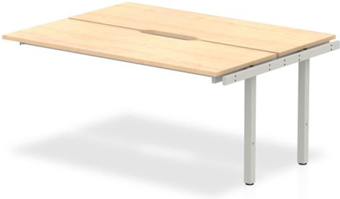 Office Monster | Evolve B2B Ext Kit Silver Frame Bench Desk 1600 Maple Evolve B2B Ext Kit Silver Frame Bench Desk 1600 Maple