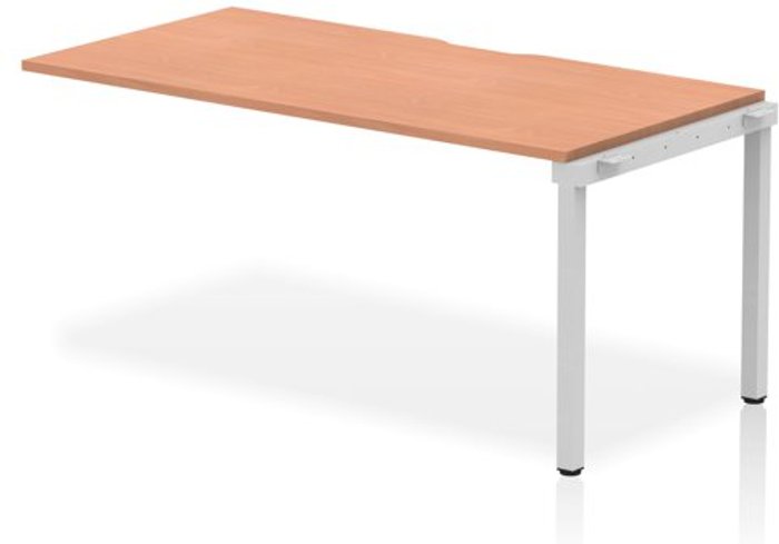 Office Monster | Evolve Single Ext Kit Silver Frame Bench Desk 1600 Beech Evolve Single Ext Kit Silver Frame Bench Desk 1600 Beech