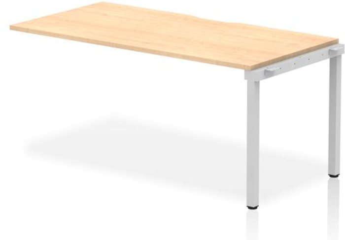 Office Monster | Evolve Single Ext Kit Silver Frame Bench Desk 1600 Maple Evolve Single Ext Kit Silver Frame Bench Desk 1600 Maple