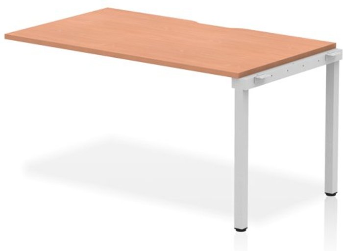 Office Monster | Evolve Single Ext Kit Silver Frame Bench Desk 1400 Beech Evolve Single Ext Kit Silver Frame Bench Desk 1400 Beech