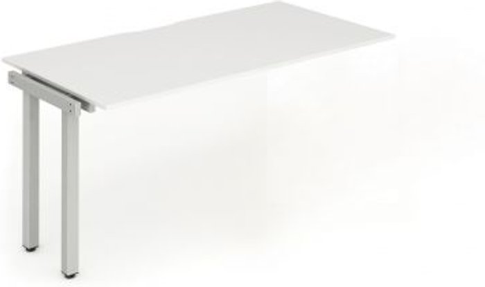 Office Monster | Evolve Single Ext Kit Silver Frame Bench Desk 1200 White Evolve Single Ext Kit Silver Frame Bench Desk 1200 White