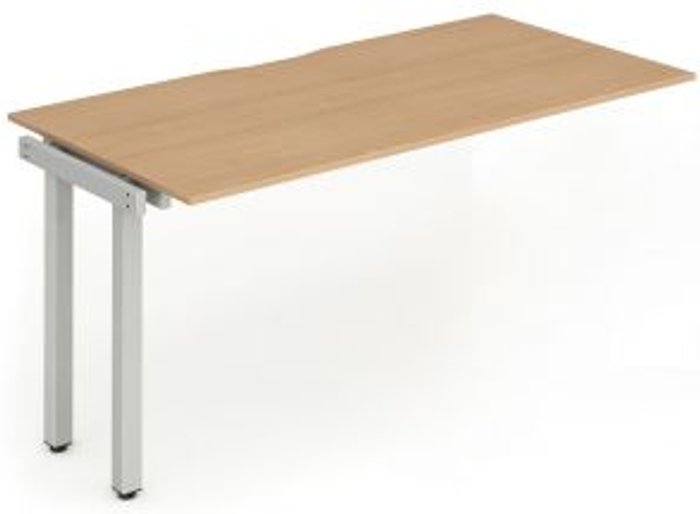 Office Monster | Evolve Single Ext Kit Silver Frame Bench Desk 1200 Beech Evolve Single Ext Kit Silver Frame Bench Desk 1200 Beech