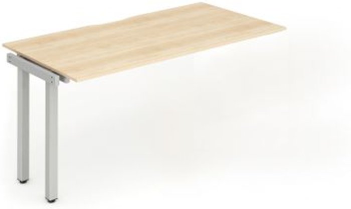 Office Monster | Evolve Single Ext Kit Silver Frame Bench Desk 1200 Maple Evolve Single Ext Kit Silver Frame Bench Desk 1200 Maple