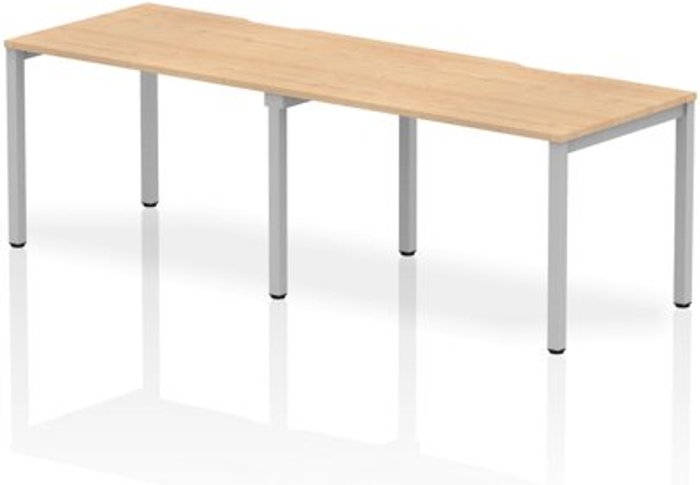 Office Monster | Evolve Single Silver Frame Bench Desk 1200 Maple (2 Pod) Evolve Single Silver Frame Bench Desk 1200 Maple (2 Pod)