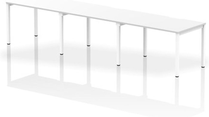 Office Monster | Evolve Single White Frame Bench Desk 1200 White (3 Pod) Evolve Single White Frame Bench Desk 1200 White (3 Pod)