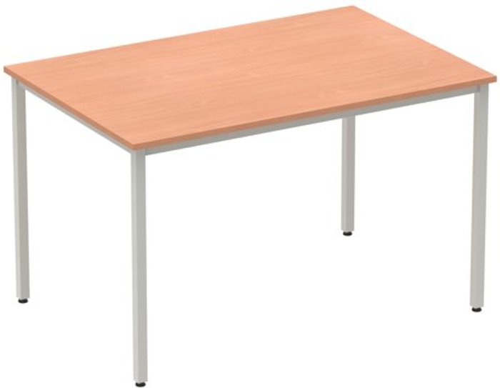 Office Monster | Impulse Impulse Straight Table 1200 Beech Box Frame Leg Silver Impulse Impulse Straight Table 1200 Beech Box Frame Leg Silver