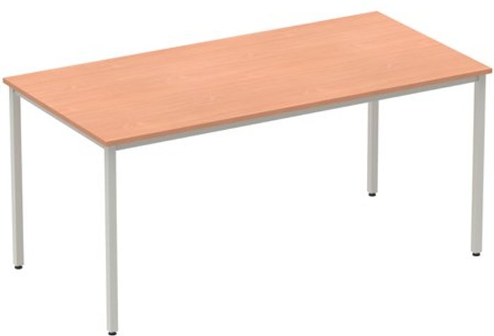 Office Monster | Impulse Impulse Straight Table 1600 Beech Box Frame Leg Silver Impulse Impulse Straight Table 1600 Beech Box Frame Leg Silver